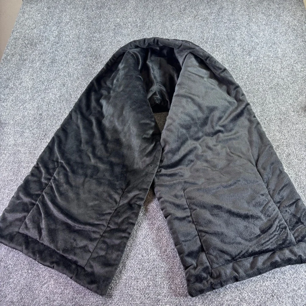 Unbranded Quilted Puffer Scarf Unisex OS Black Fleece Lined Pocket Wrap Gorpcore